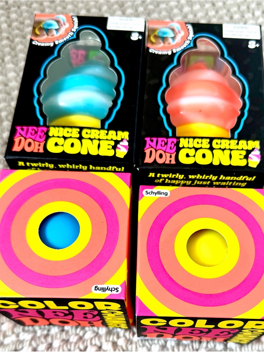 Nice Cream Cone Sensory Toy - Blue and Pink and color change! New and real!